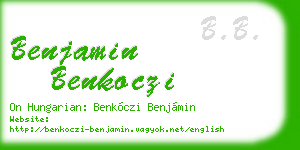 benjamin benkoczi business card