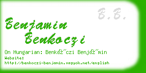 benjamin benkoczi business card